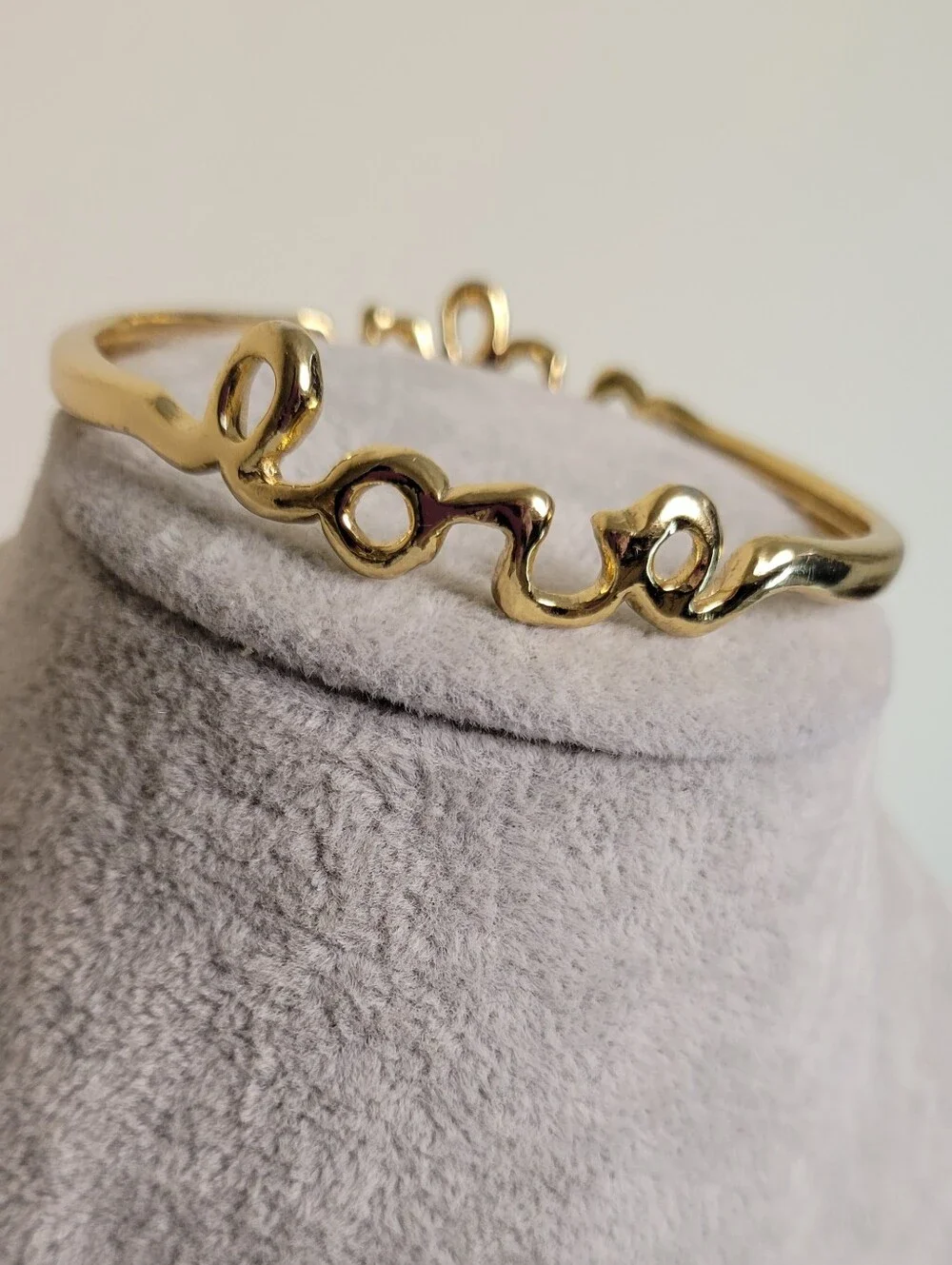 Gold Tone NOLA Love Script Cuff Bracelet – New Orleans Bangle